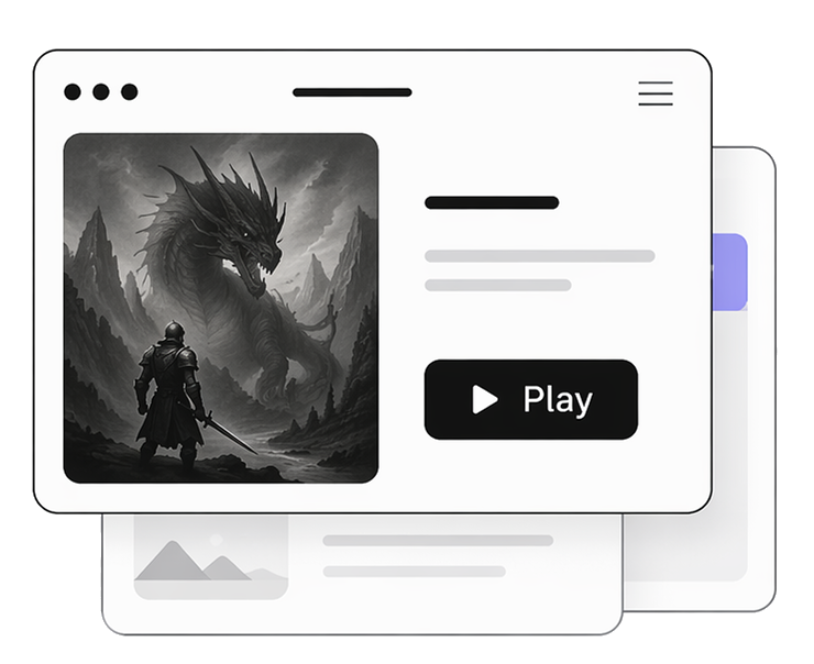 Player-facing website interface